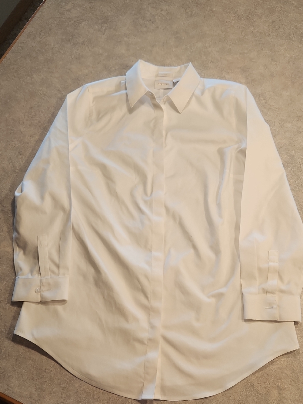 Chico's White Button-Up Dress Shirt